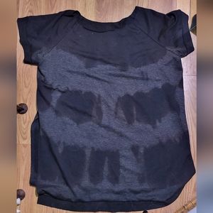 Onzie Black And Grey Bleach-Dye Boxy Shirt L